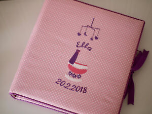 Fotoalbum Zur Geburt Taufe Babyalbum Mit Namen Madchen Fotobuch Wunschname Ebay