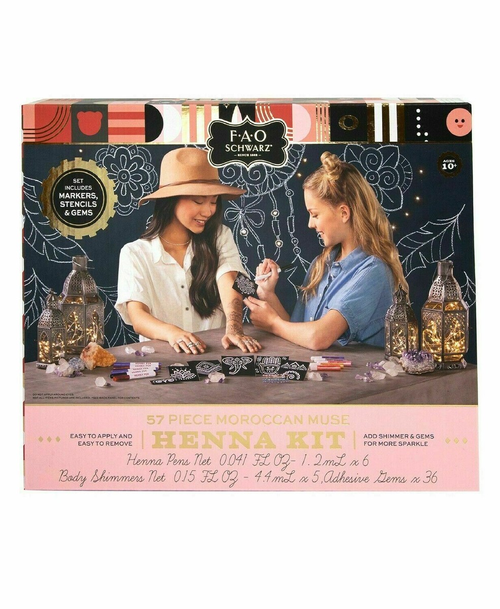 Henna Kit DIY Temporary Tattoo Body Art Set NEW Washable 57-Piece