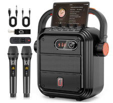 Bocina Grande Para Fiesta Con Sistema Karaoke Microfono Luces Portatil Bateria