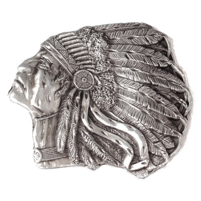Indian Warrior Chief Belt Buckle Western Cowboy Native American (IW-06-S)