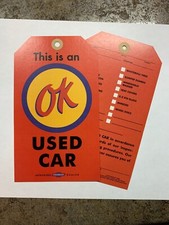 Chevrolet Dealer "OK" Used Car Tag Reproduction Corvette Impala Chevelle Camaro