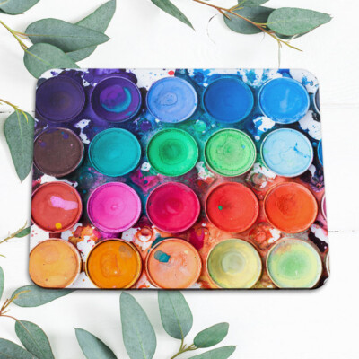 Watercolor Paint Box Palette Gift Mouse Pad Mat Office Desk Table Accessory Gift