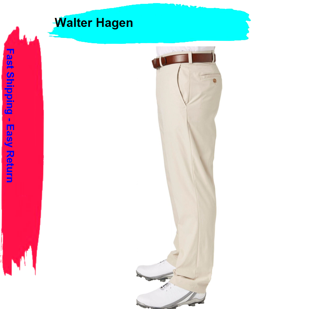 【M】CLUB HAUS NO GOLF WINDBREAKER PANTS Walter Hagen Men's 11 Majors Core Golf Pants, Light Khaki, 46X30