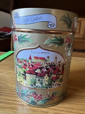 2003 Lambertz Christmas SILENT NIGHT Music Box Tin AACHEN Sugar Cookies  Works