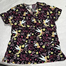 Tinkerbell Disney Scrubs Top Women's Size Large Valentines