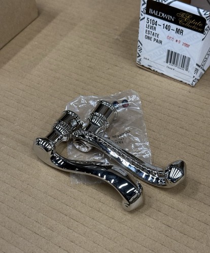 Baldwin Estate 5104 Pair Lever Handle in 140 - Polished Nickel 5104-140-MR New - Picture 8 of 20