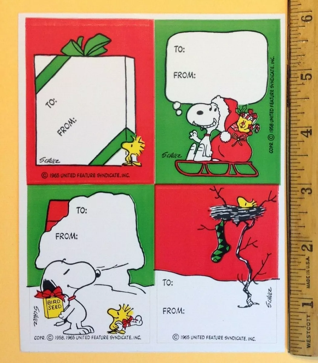 PEANUTS To/From Christmas Gift Labels