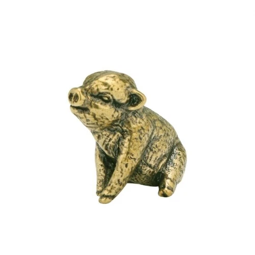 2024 Messingfigur kleines Schwein Figur Statue Hausornament Tierdekor Geschenk - Bild 7 von 8
