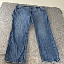 Lee Plus Regular Fit Straight Leg Mid Rise Medium Wash Womens Blue Jeans