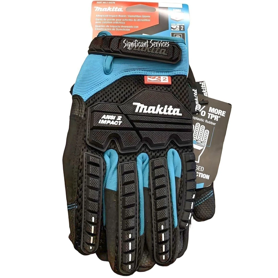 Makita Impact-rated T 04282 ANSI 2 Heavy Duty Demolition Gloves Large - Image 2 of 4