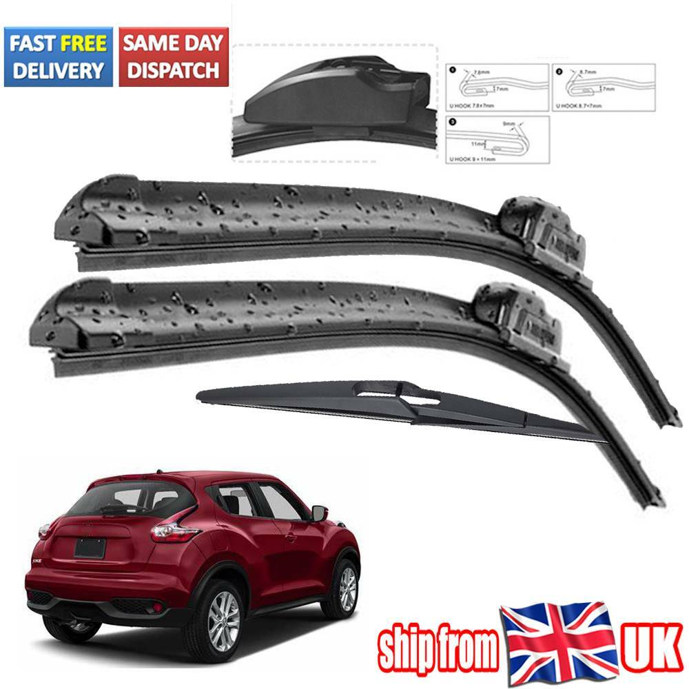 Front Rear Wiper Blades Set For Nissan Juke 2010 2011 2012 2013 2014