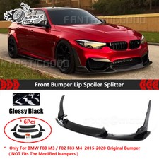 For Bmw F80 M3 F82 F83 M4 15-20 Lpt Style Gloss Black Front Bumper Lip Splitter