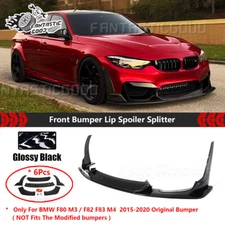 For BMW F80 M3 F82 F83 M4 15-20 LPT Style Glossy Black Front Bumper Lip Spoiler