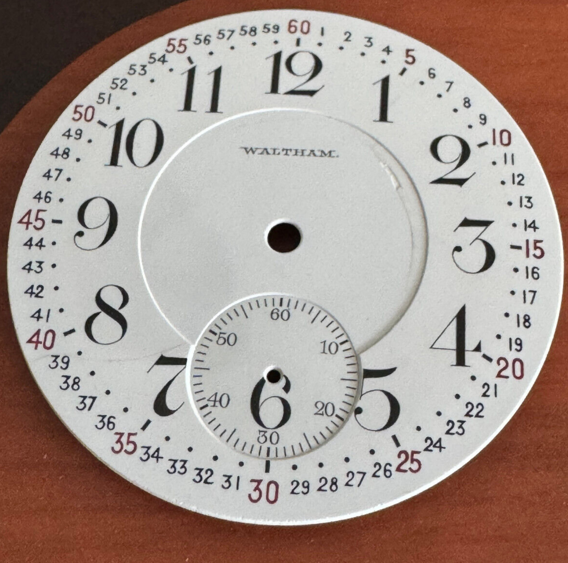 Vintage 18-Size Waltham Railroad Pocket Watch with Porcelain Montgomery Dial