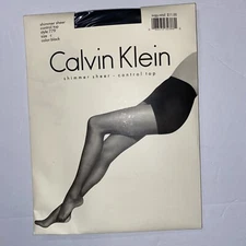Calvin Klein Shimmer Sheer Control Top Pantyhose - Color Black style 779 Size: C