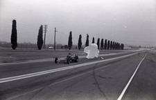 Front Engine Dragster Wparachute Out - Vintage Bw Drag Racing Negative