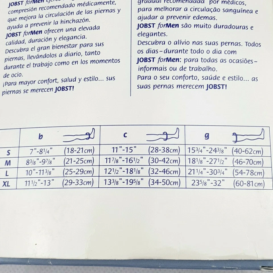 Jobst Mens Small Black Compression Over Knee Socks 15-20mm Medical Light Support - Image 3 of 4