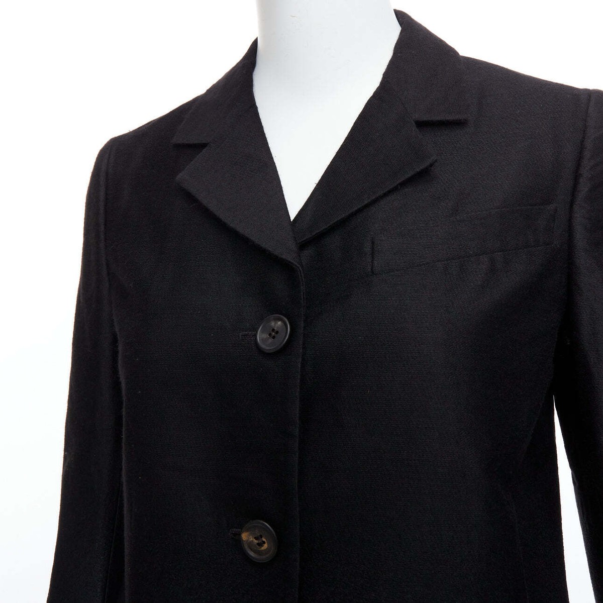 PRADA 2007 Vintage black wool degrade fabric blazer jacket