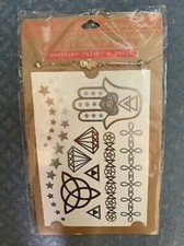 HAMSA METALLIC TATTOOS  ANKLET SET MYSTIC BEAUTY SHIMMER SUMMER FUN 