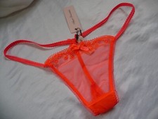 12, Agent Provocateur Florina G-string, polyamide mesh,neon orange,AP size 4,NEW
