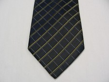VAN HEUSEN - NAVY BLUE STRIPES CHECKS - HAND MADE NECK TIE