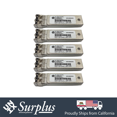 LOT of 5 HP 10GB SR SFP+ Transceiver Optic SR SW for ProLiant Dl360 Dl380 G9 G10