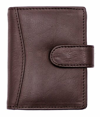 RAS Mens Womens Small Leather 24 Credit Cardholder With Popper Button Fastening 