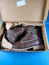 Steve Madden KIDS BBlend 841 Dark Brown Leather Boots Side Zipper Shoes Size 4