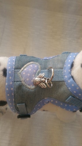Arnés para perros XS, arnés suave, arnés para el pecho, collar, cachorros, puntos vaqueros - Imagen 3 de 8