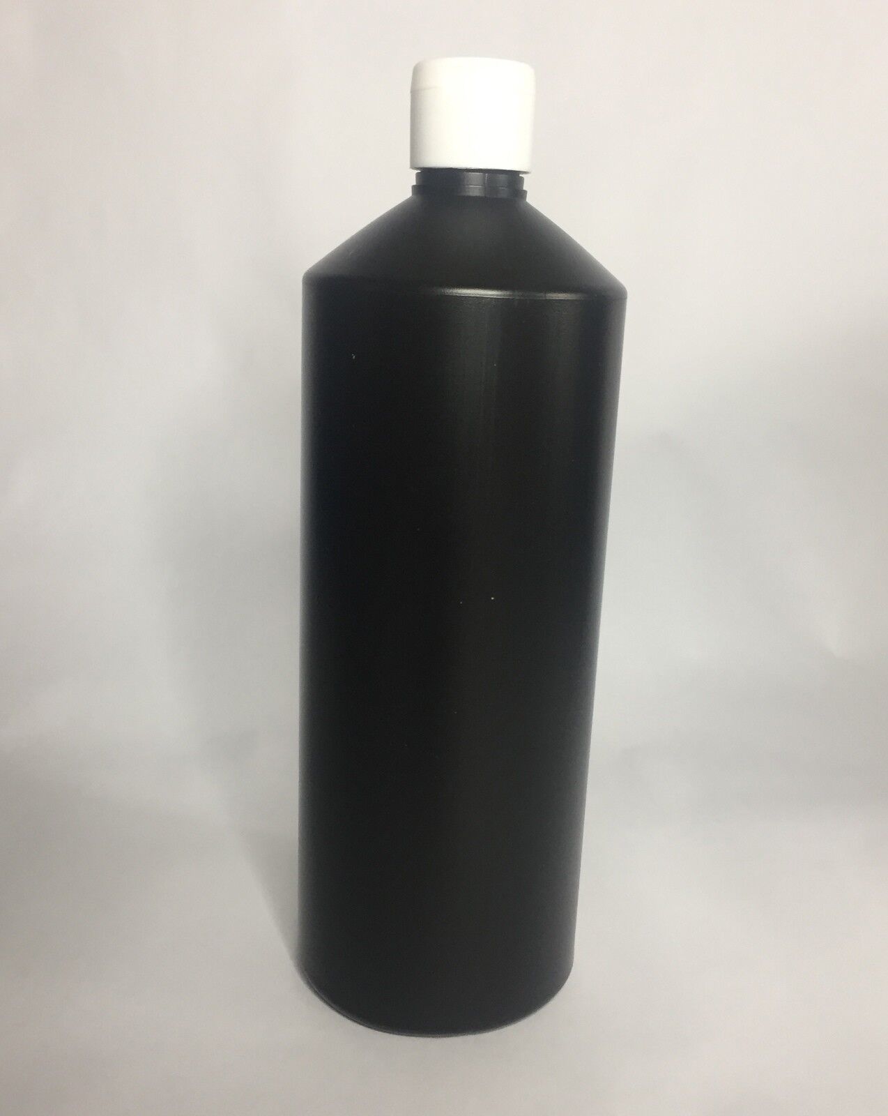 Empty 500ml Black HDPE Plastic Bottle And White Flip Top Cap *ANY AMOUNT* Klasyczne tanie