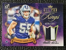 🔥LEIGHTON VANDER ESCH 2020 DONRUSS ALL-PRO KINGS 3 CLR GAME USED JERSEY /100!🔥