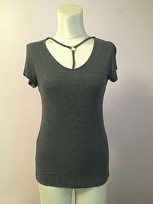 Glitz Juniors Sz M Gray Skater Lightweight Rayon/Spandex Shirt