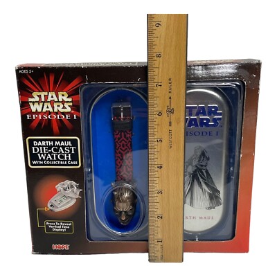 1999 Star Wars Episode 1 Darth Mal Die-Cast Watch w/collectible