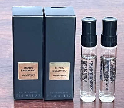 2x NEW ARMANI PRIVE JASMIN KUSAMONO EDT Dabber Vial Sample 0.06oz