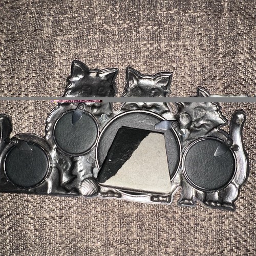 Bilderrahmen Katze Kätzchen Motiv Zinn Silber hält 4 Fotos Collage  - Bild 6 von 7