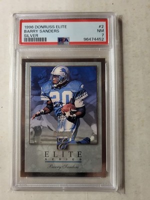 1996 Donruss Elite #2 Barry Sanders....PSA "7".....Detroit Lions "HOF".../10,000