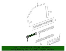 2017-2022 Jeep Grand Cherokee Oem Grand Front Door Emblem 68638530aa