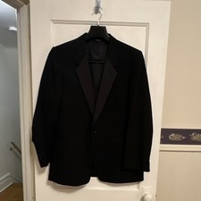 After Six Men's Black Tuxedo Jacket One Button Formal Satin Lapel Size Regular