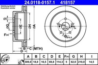 2X ATE Bremsscheibe 24.0118-0157.1 FüR Lexus RX 350 AWD GGL15_ GGL15R 450H GYL10