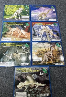 Lot of 6 Sealed Wooden Model Kits IQ Assembling Products Kids Dinosaur Cicada