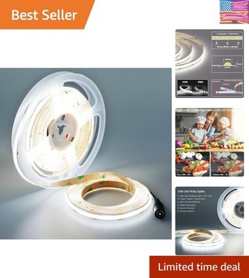 12V COB LED Strip 6000K Bright White 16.4ft CRI 90 Self Adhesive LED Tape Lig...