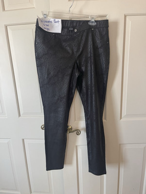 Hue Black Stretch Python Microsuede Leggings Size Large