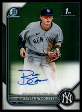2022 Bowman Chrome #CPA-BC Benjamin Cowles Prospect Autographs