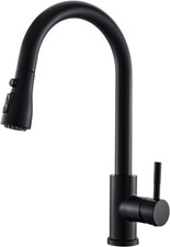 Black Kitchen Faucet with Pull Down Sprayer Single Hole Kitchen Sink Faucet