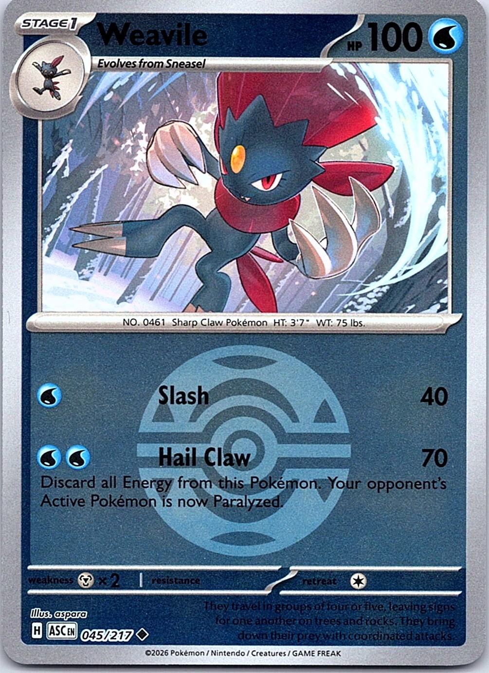 ME: Ascended Heroes #045/217 Weavile