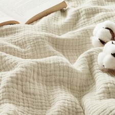 100 Percent Cotton Muslin King Size Lightweight 4 Layer Soft Breathable Blanket
