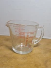 Vintage Pyrex Measuring Cup 508  1 Cup 8oz Red Lettering Closed D Handle