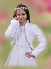 Kommunionbolero - langarm Weiß Fleece KOMMUNION NEU