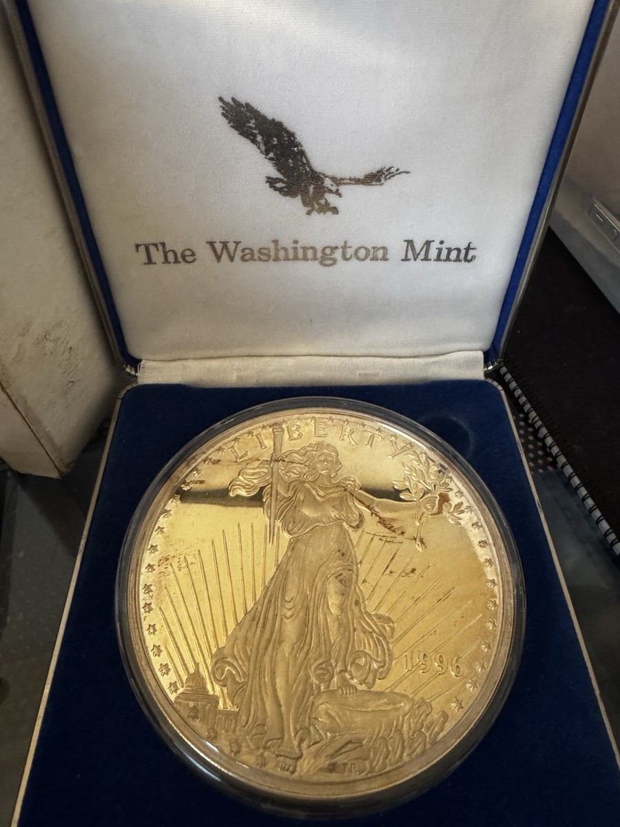 1996 Giant Half-Pound Golden Eagle 8oz. COA - .999 Silver Layered