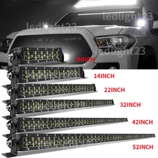 8/14/22/32/42/52" Dual Row LED Light Bar Spot Offroad Driving Jeep SUV UTV Truck